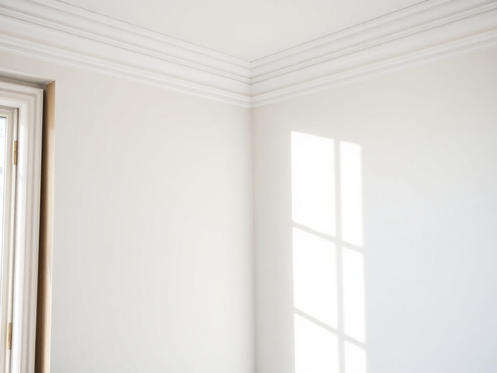 Bedroom corner after mould treatment and repaint